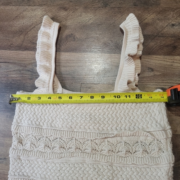 100% Cotton By Together Crochet Knit Crop Top Size Medium - Picture 6 of 9